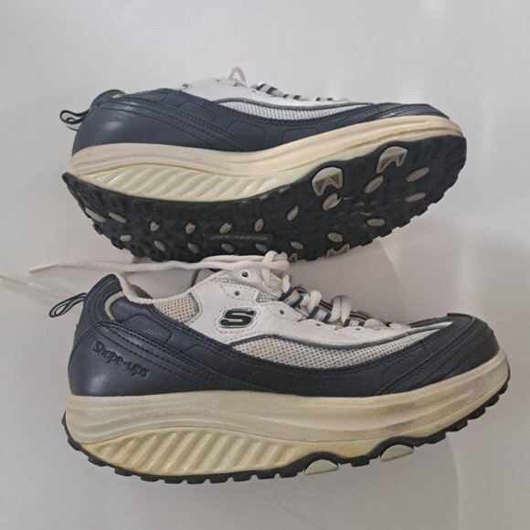 Skechers Shape-Ups Toning Walking Shoes Size 7.00 women white navy - Picture 2 of 6